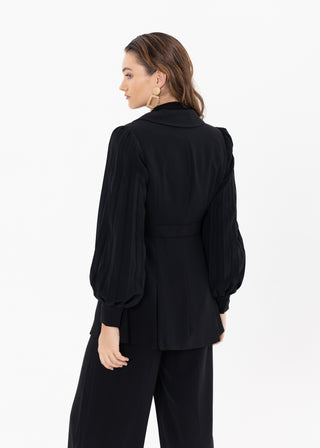 BLACK PLEATED SUIT