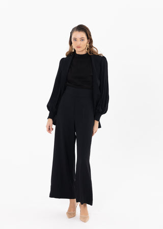 BLACK PLEATED SUIT