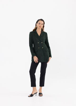 HOUNDSTOOTH DOUBLE-BREASTED BLAZER