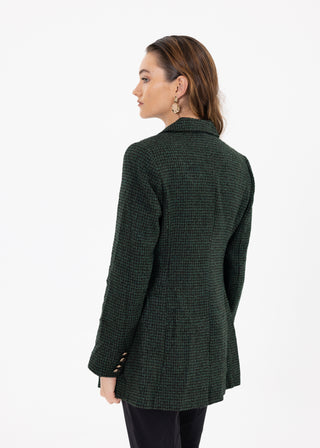 HOUNDSTOOTH DOUBLE-BREASTED BLAZER