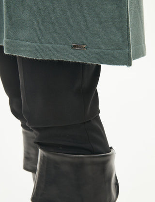 Basic Round Neck Knit Tunic Misty Green