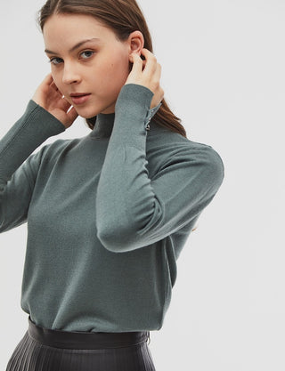 Basic Knit Blouse Musty Green