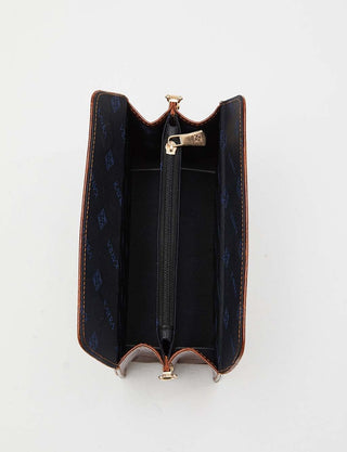 Croco Patterned Magnet Closure Bag Tobacco