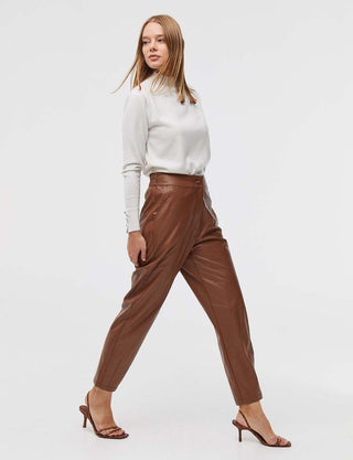 High Waist Carrot Pants Camel