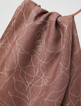 Digital Patterned Shawl Light Brown