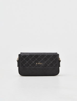 Monogram Printed Clamshell Bag Black