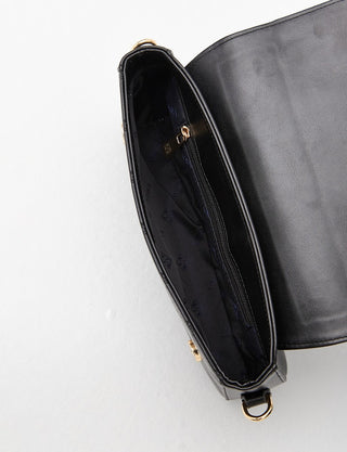 Monogram Printed Clamshell Bag Black