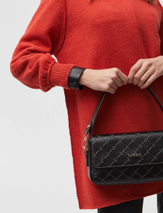 Monogram Printed Clamshell Bag Black