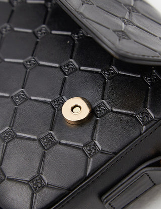 Monogram Printed Clamshell Bag Black