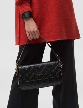 Monogram Printed Clamshell Bag Black