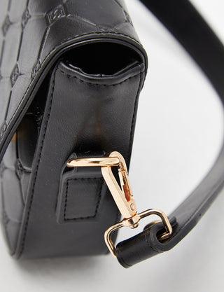 Monogram Printed Clamshell Bag Black