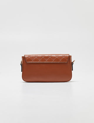 Monogram Printed Clamshell Bag Tobacco