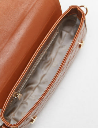 Monogram Printed Clamshell Bag Tobacco