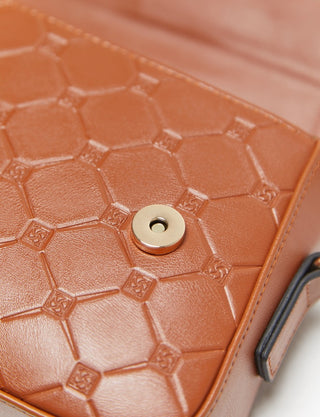 Monogram Printed Clamshell Bag Tobacco