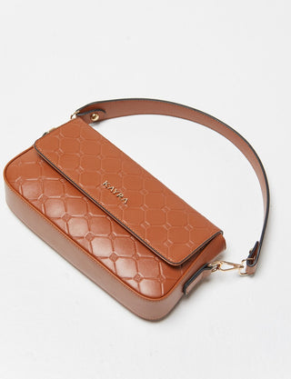 Monogram Printed Clamshell Bag Tobacco