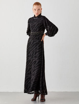 CLEMATIS BALLON SLEEVE DRESS