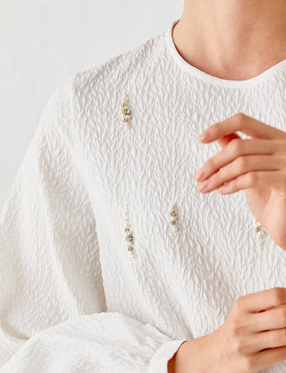 CRINKLE TUNIC WITH BEADS