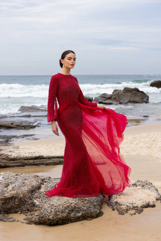 TIARA PEARL EVENING DRESS