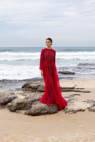 TIARA PEARL EVENING DRESS