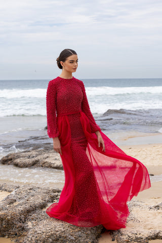 TIARA PEARL EVENING DRESS