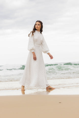 CLEMATIS BALLOON SLEEVE DRESS