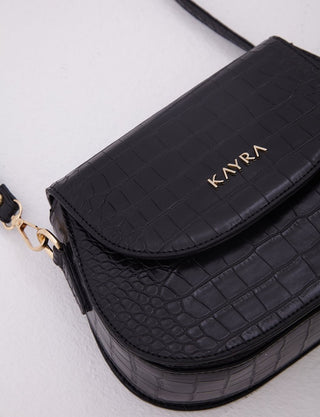 Croco Patterned Bag A20 CNT10 Black