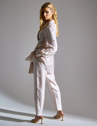 Stone Embellished Jacquard Suit Stone