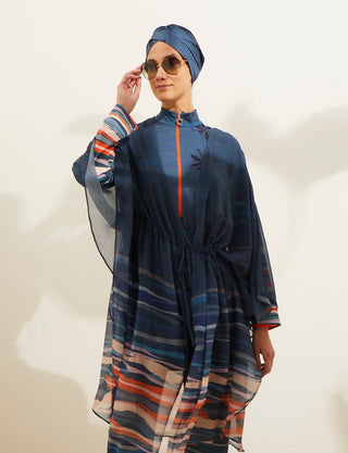 Ocean Blue Printed Kaftan
