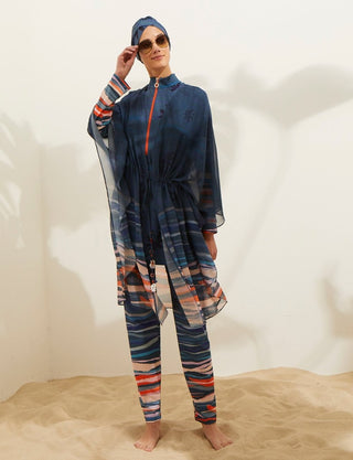 Ocean Blue Printed Kaftan