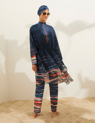 Ocean Blue Printed Kaftan