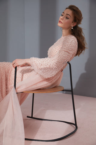 Tiara Pearl Evening Dress